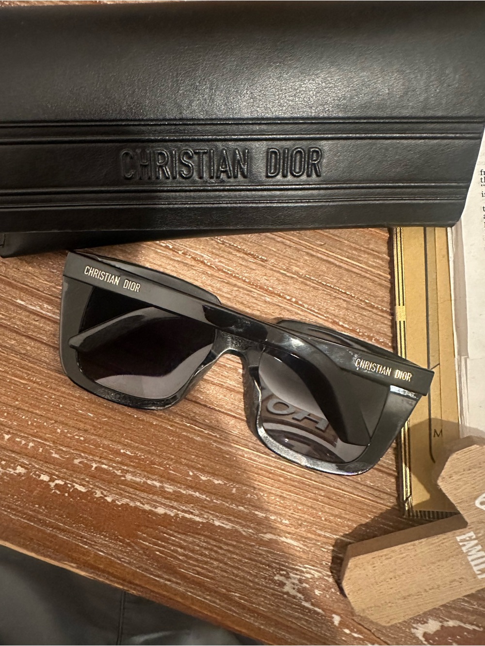 Dior Black Oversized Rectangular Sunglasses